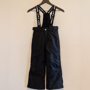 SMONTY Kids Snow Bib Pants Black Youth 6 7 Adjustable Suspenders Winter Ski